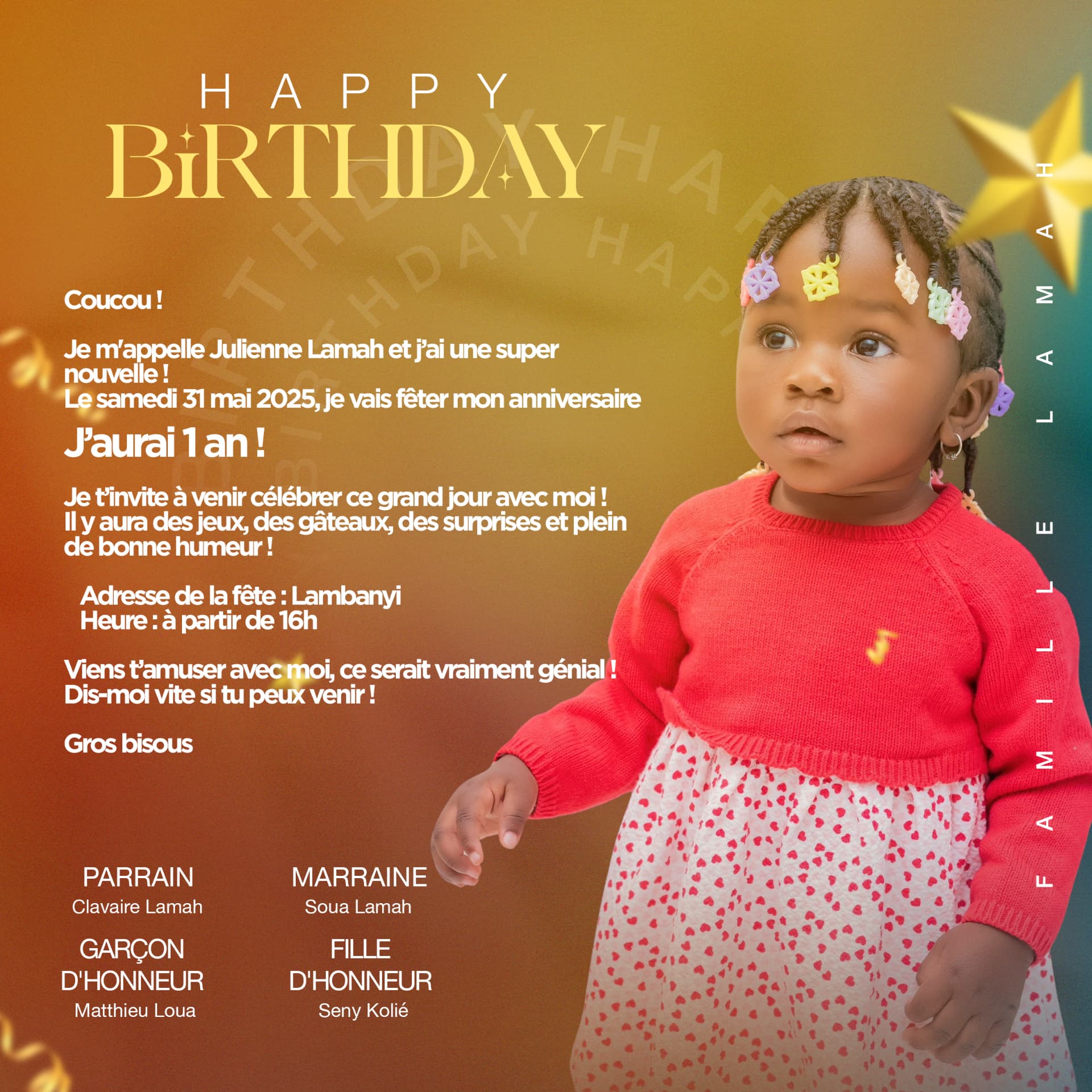 Invitation anniversaire personnalisée