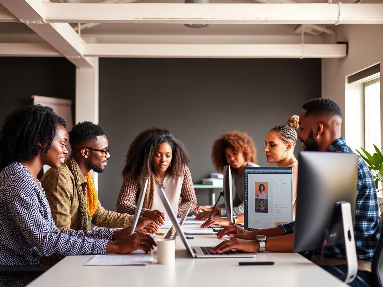 L'équipe de Digital Fusion Agency au travail en studio